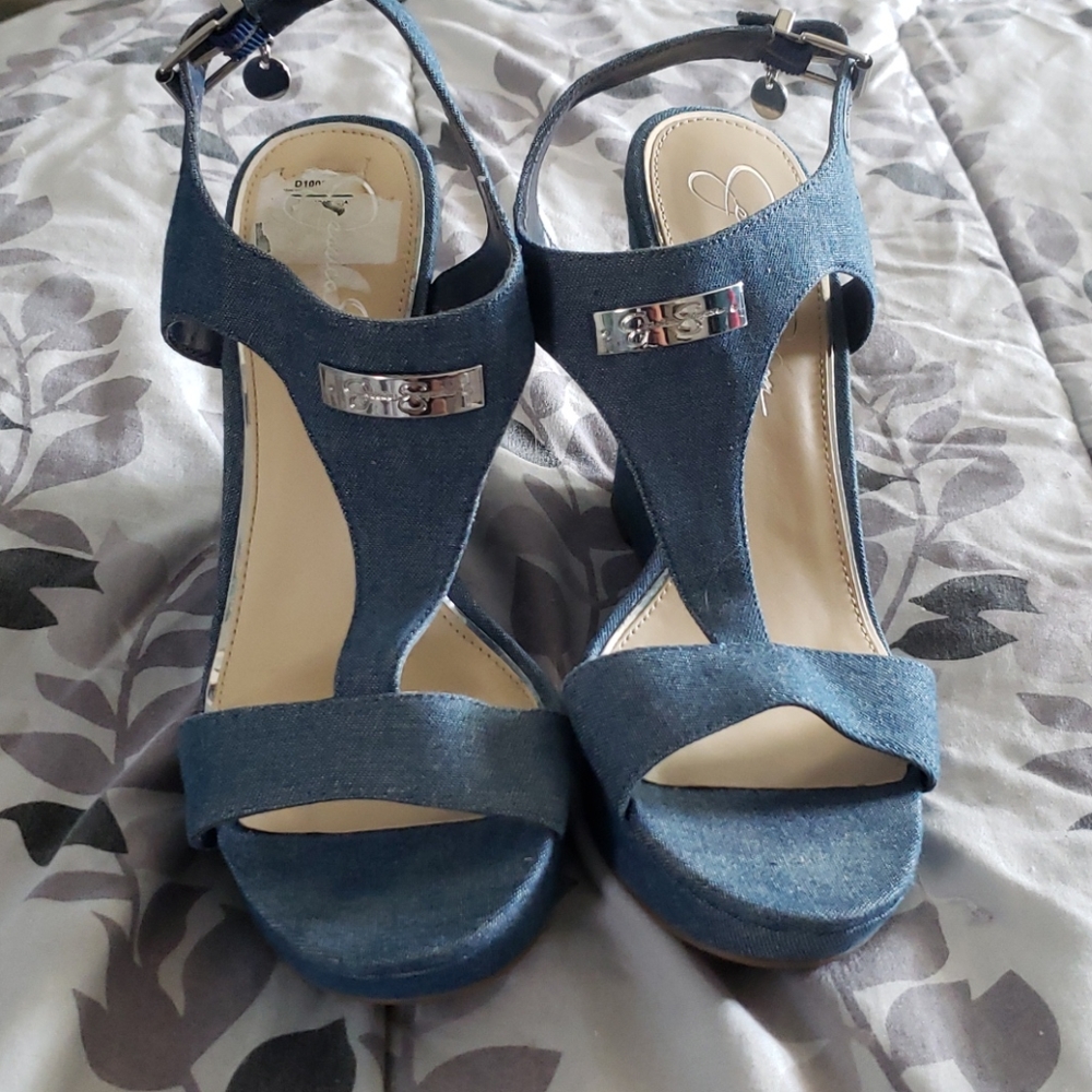 Jessica simpson denim wedges